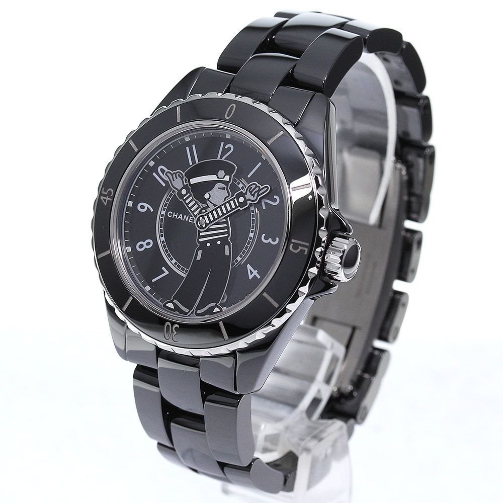 シャネル CHANEL H7609 マドモアゼル J12 ラ パウザ限定 黒セラミック