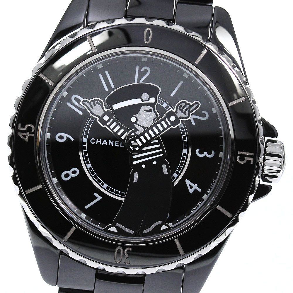 シャネル CHANEL H7609 マドモアゼル J12 ラ パウザ限定 黒セラミック 
