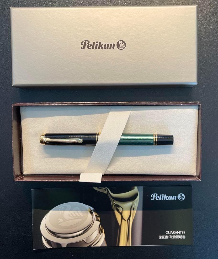 ペリカン スーベレン 万年筆 M600 ペン先 M 14K 緑縞 グリーン - メルカリ