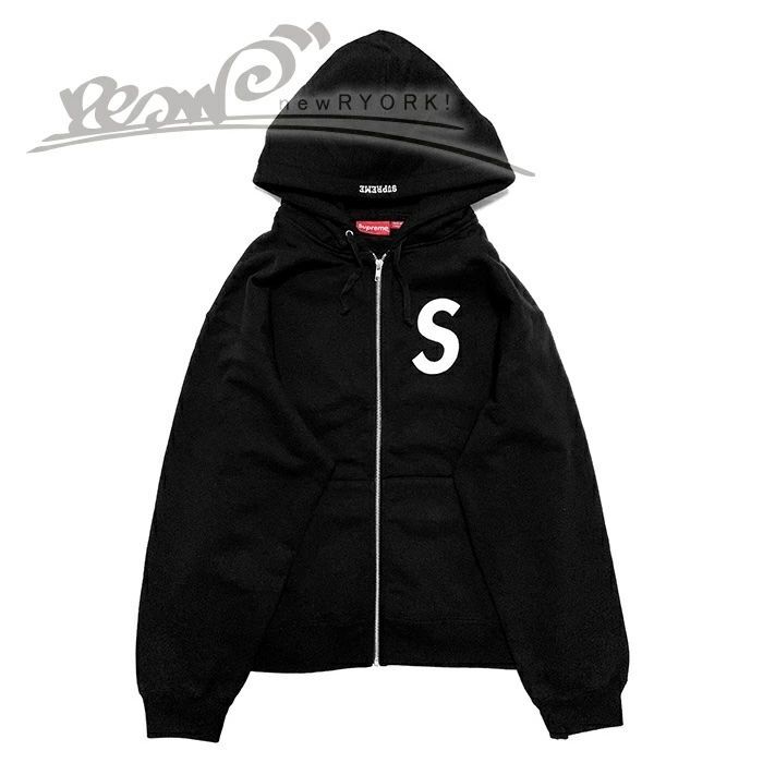 送料無料 メンズ ジップアップパーカー ブラック Supreme シュプリーム 