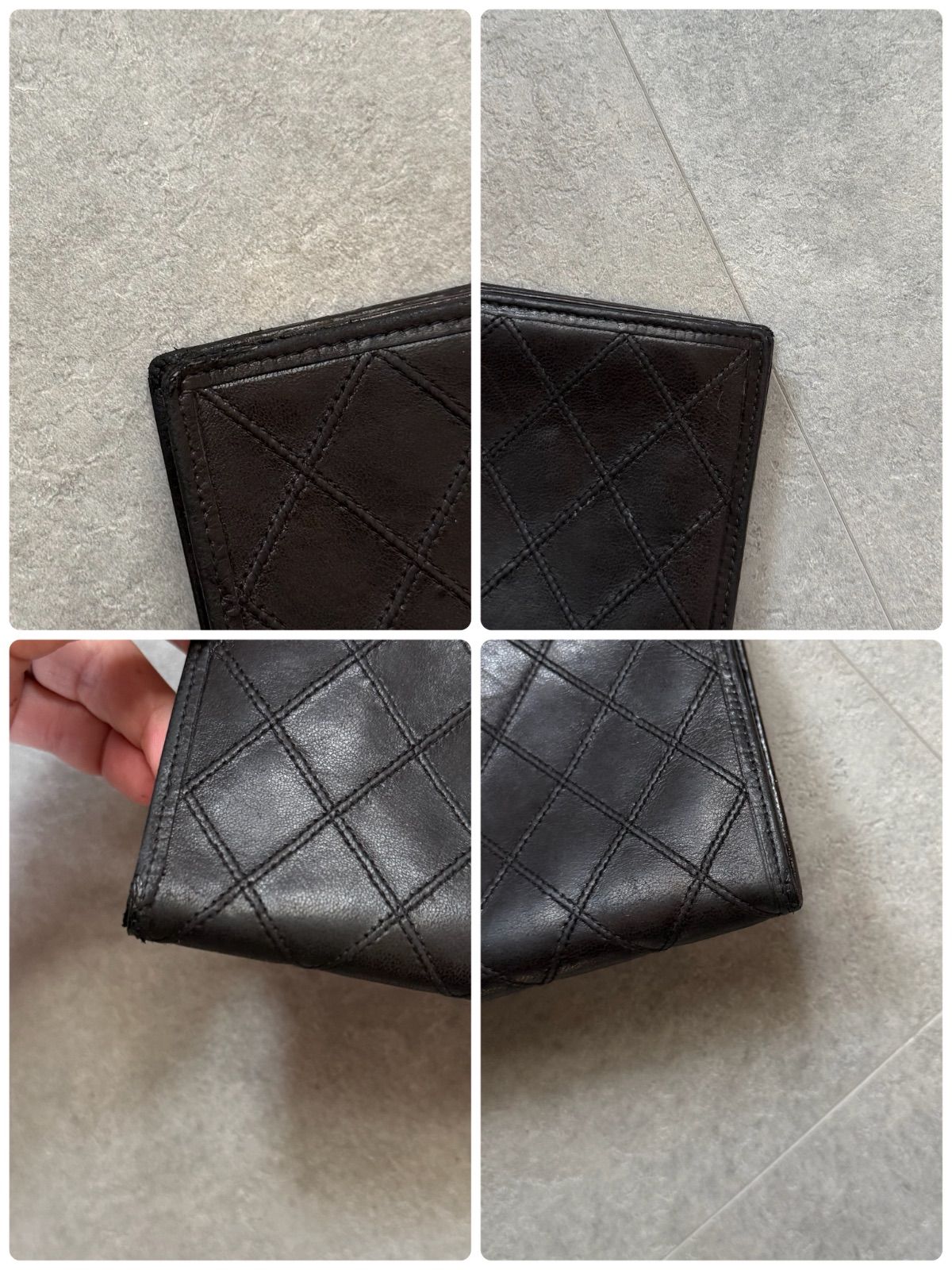 CHANEL シャネル ココマーク ビコローレ がま口 二つ折り長財布 レザー