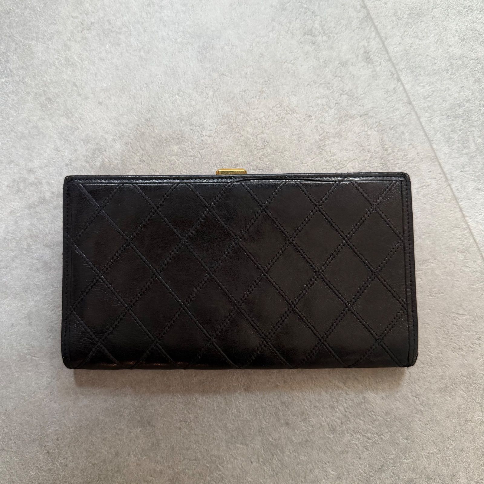 CHANEL シャネル ココマーク ビコローレ がま口 二つ折り長財布 レザー