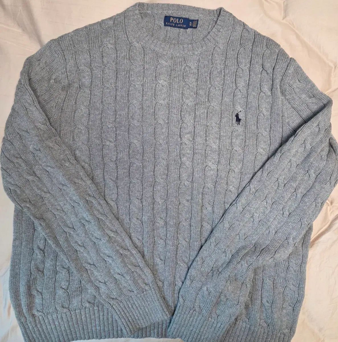 XL ポロラルフローレン ケーブルニット セーター スカイブルー