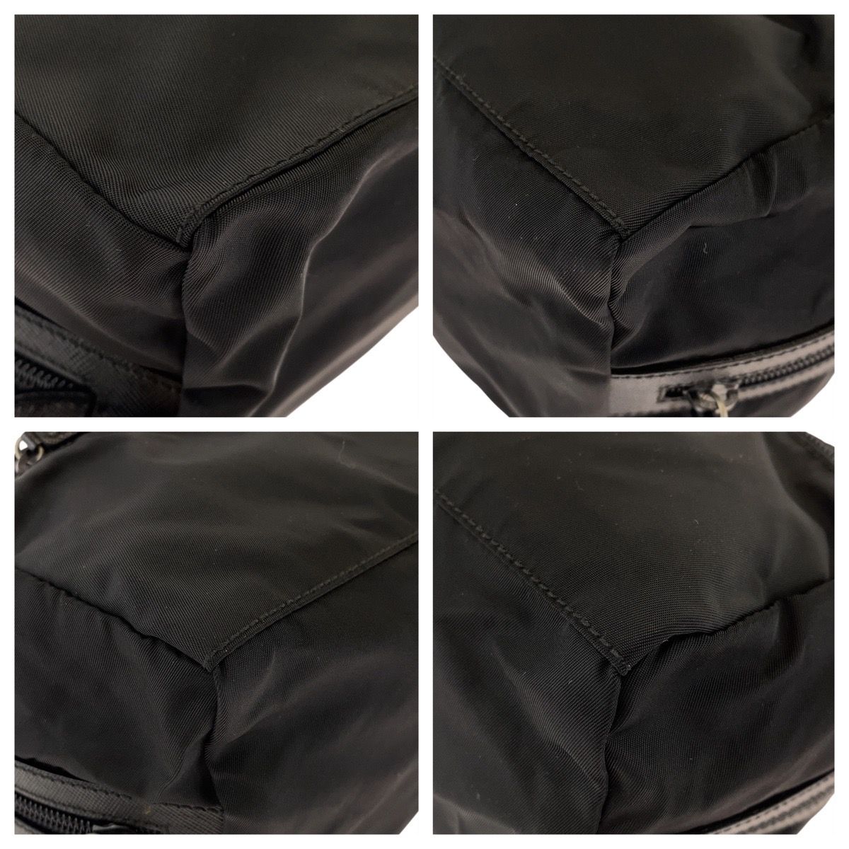 PRADA プラダ テスート サフィアーノレザー 三角ロゴプレート ブラック