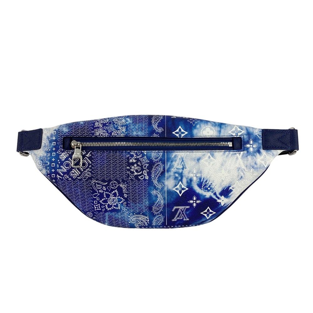 ♥ ルイヴィトン ディスカバリー バムバッグPM クロスボディ バンダナ モノグラム ブルー ホワイト M 20587 箱 489105 7