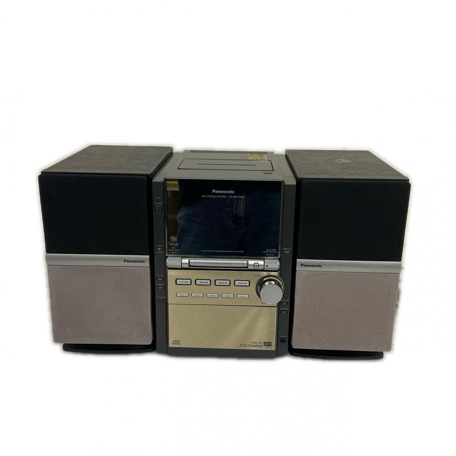 Panasonic パナソニック システムコンポ スピーカー MP 3 SA PM 77 MD SB オーディオ機器 シルバー ブラック