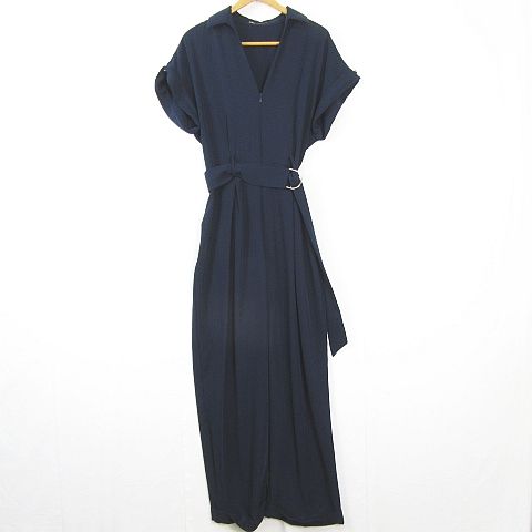 ザラ ZARA オールインワン ロンパース 半袖 ベルト付き ロールアップ M