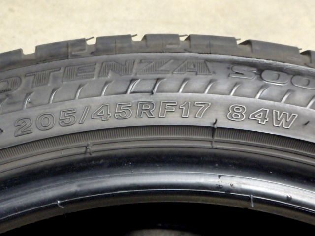  L 443 G 製造 約8部山 BS POTENZA S 001 RFT 205 45 R 17 2本 13インチ サマータイヤ ノーマルタイヤ
