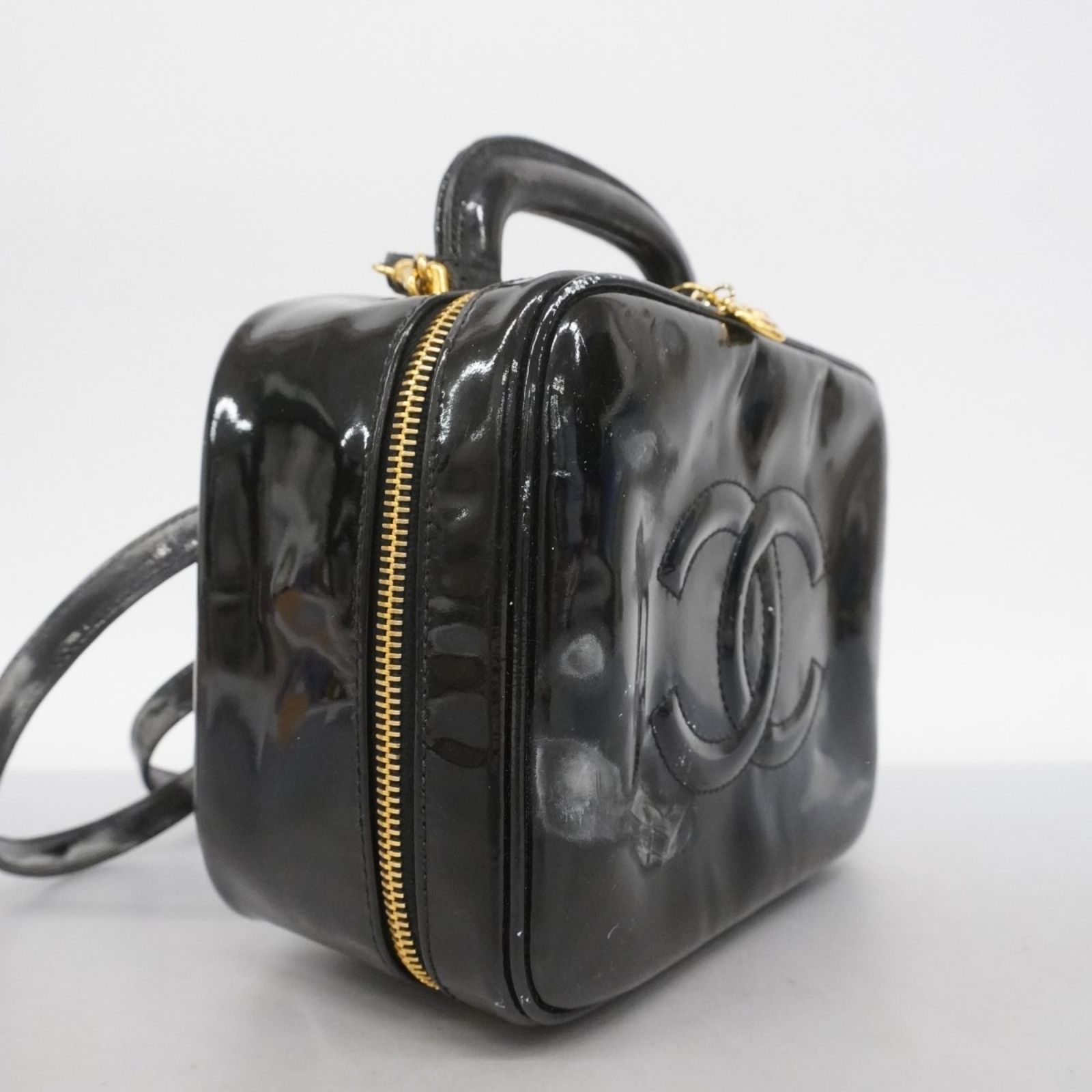 シャネル(Chanel) シャネル バニティバッグ パテントレザー ブラック