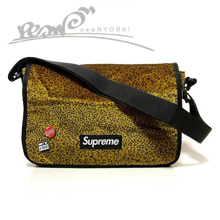 Supreme メッセンジャーバッグ ブラウン/イエロー 送料無料 メンズ メッセンジャーバッグ タンレオパード Supreme
