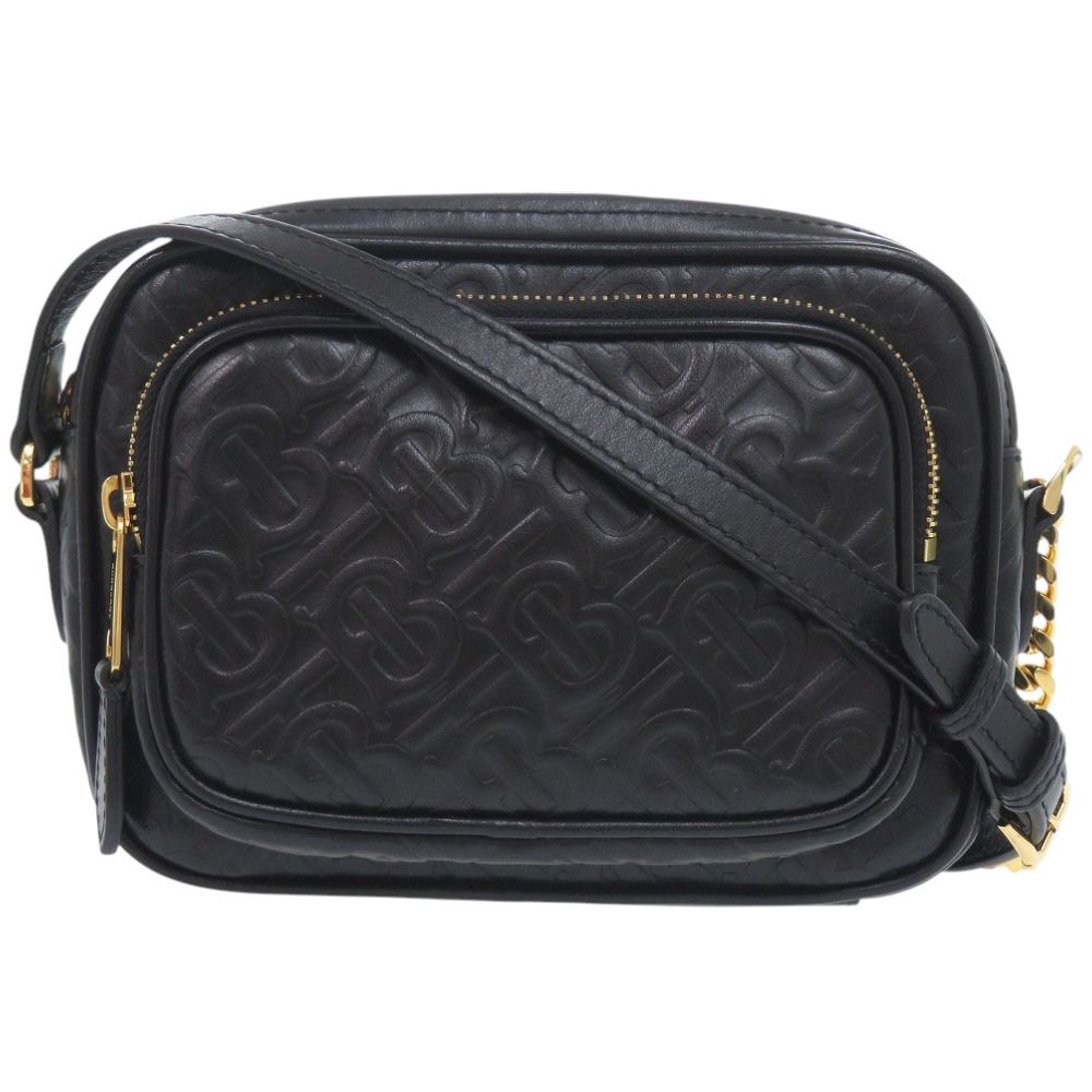 バーバリー カメラバッグ TBモノグラム 8015241 レザー ブラック ショルダーバッグ 黒 0552 BURBERRY