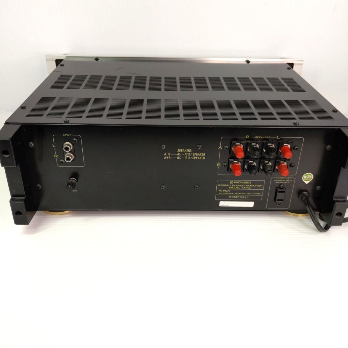 中古品】Pioneer パイオニア ステレオパワーアンプ M-73〇YR-54304〇