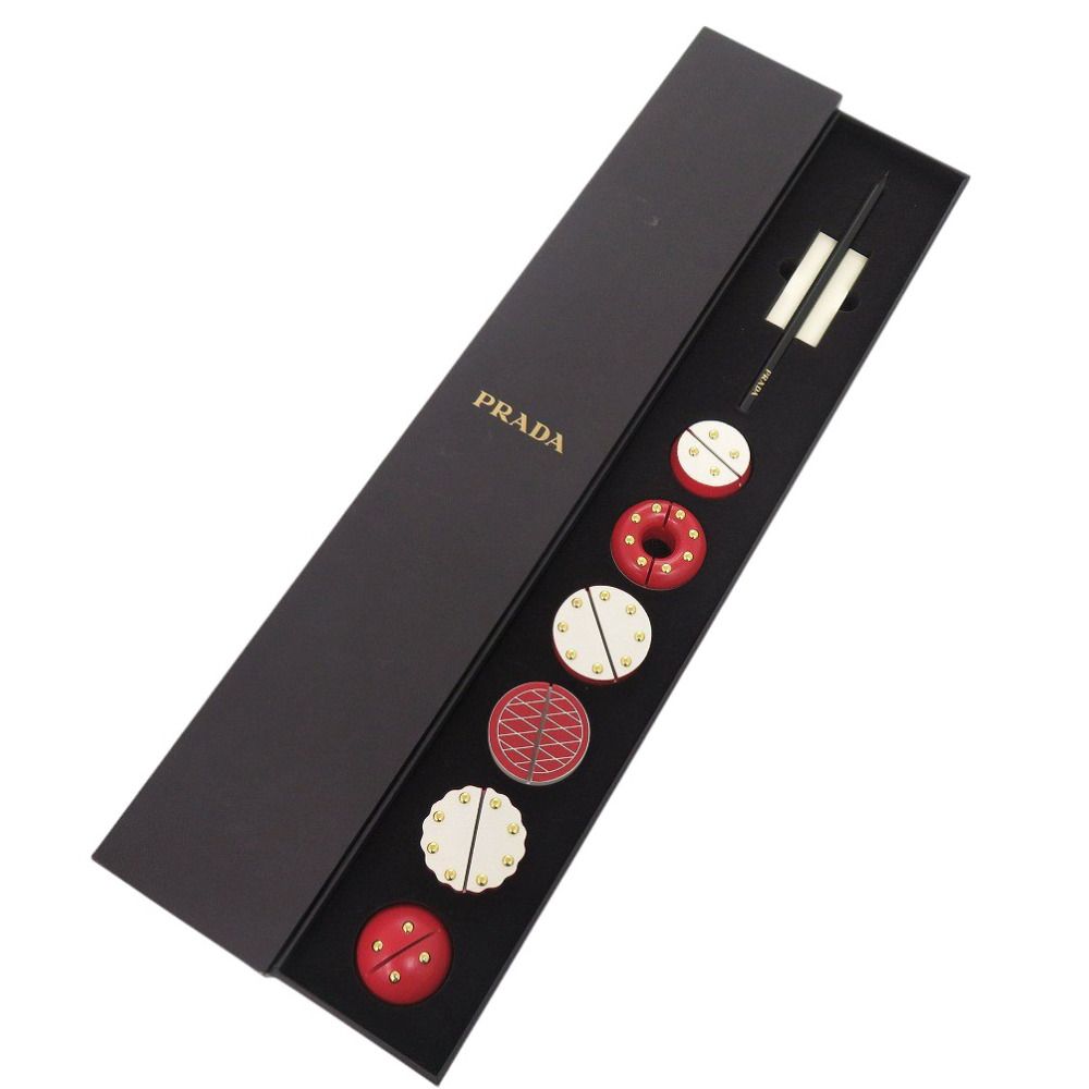 ♥品 プラダ ノベルティ メモ立て 鉛筆 レッド ウッド 赤 1096 PRADA