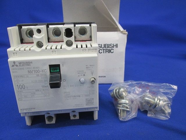 漏電ブレーカー キズ 潰れ 汚れ 破れ有り NV 100 KC