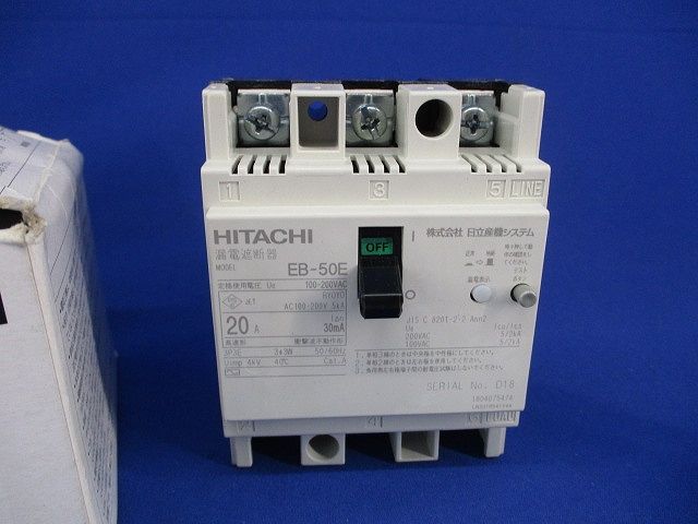 漏電遮断器 3 P E 20 A EB-50