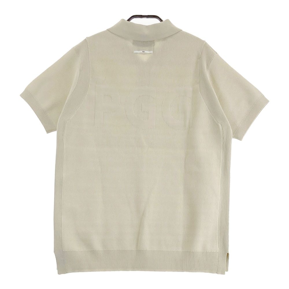 サイズ 2 PGG PEARLY GATES パーリーゲイツ 半袖ハーフジップポロシャツ ベージュ系 ゴルフウェア レディース ストスト