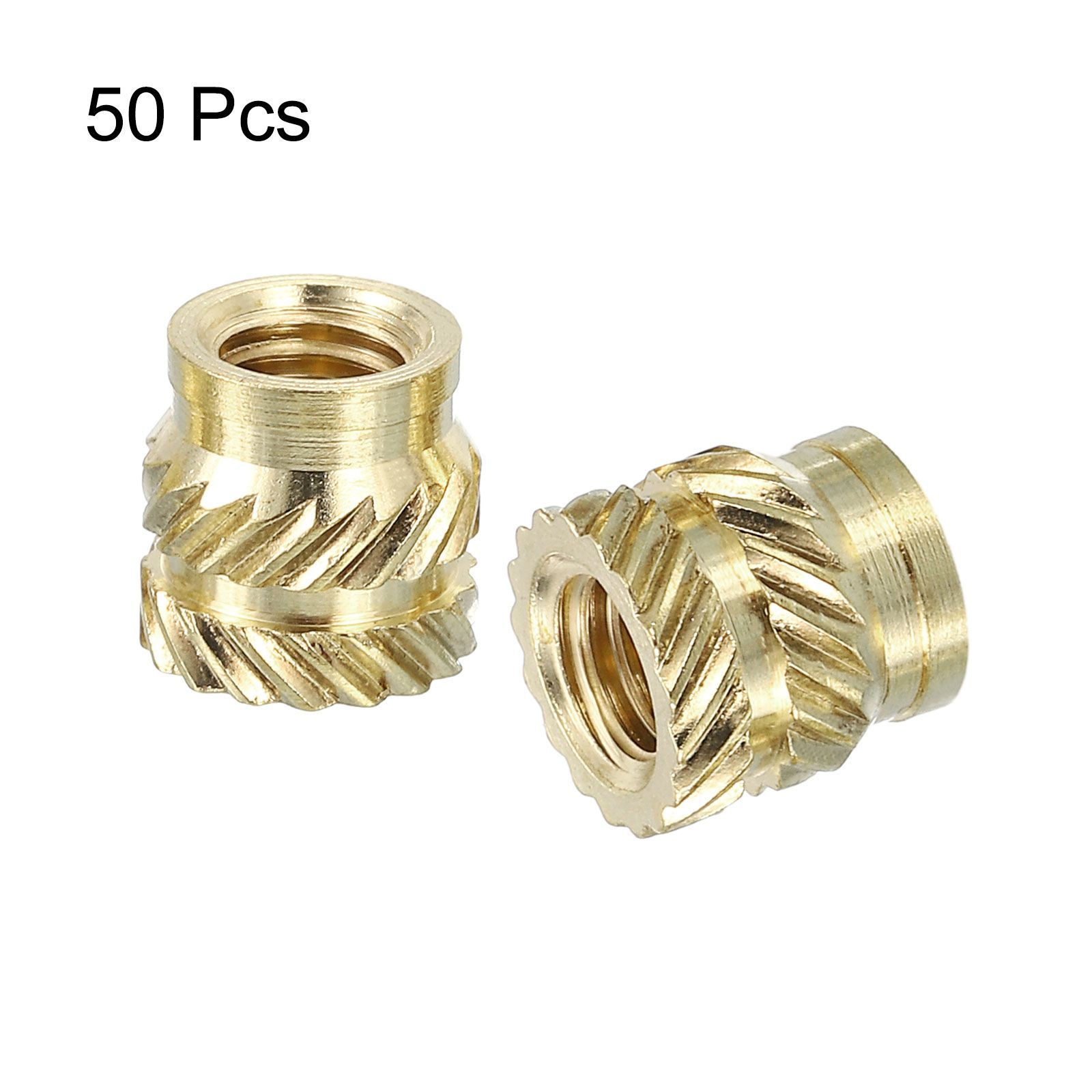 uxcell ノブ付きインサートナット 50個セット M5 x 8mm L x 8mm OD 3D