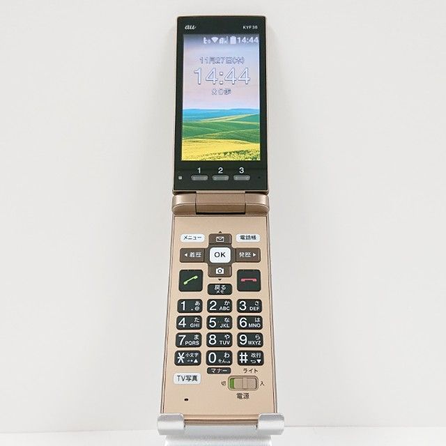 かんたんケータイ KYF38 au シャンパンゴールド 送料無料 本体 c15664