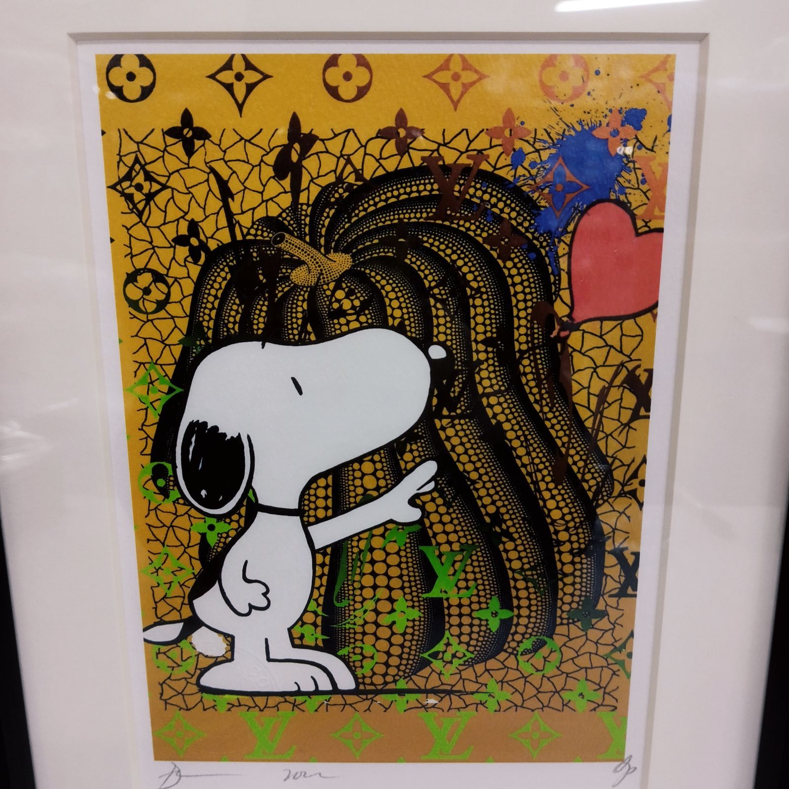 D30610】DEATH NYC 額付き 世界限定100枚 ポップアート スヌーピー