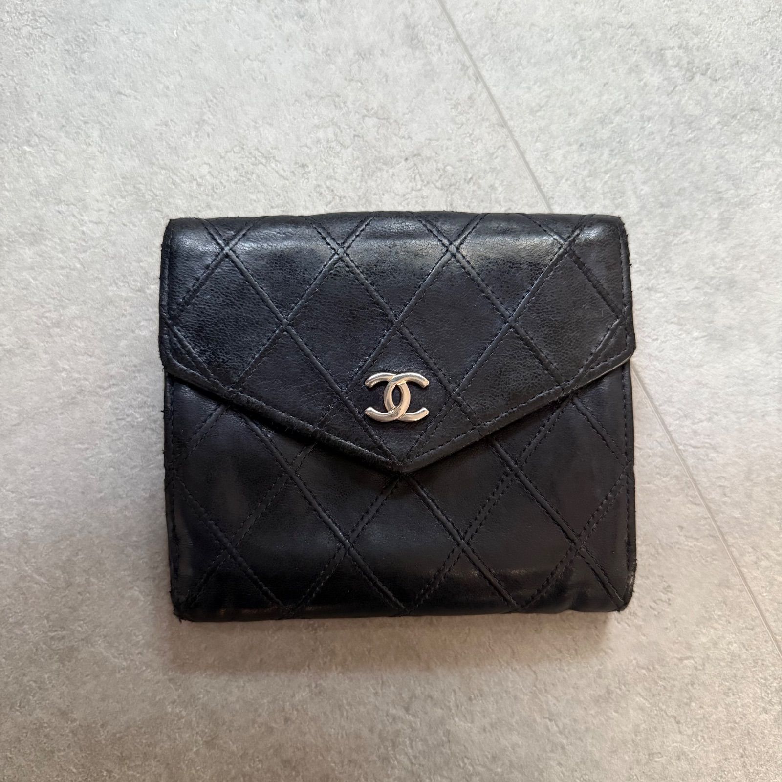CHANEL シャネル ビコローレ Wホック 二つ折り財布 コンパクト