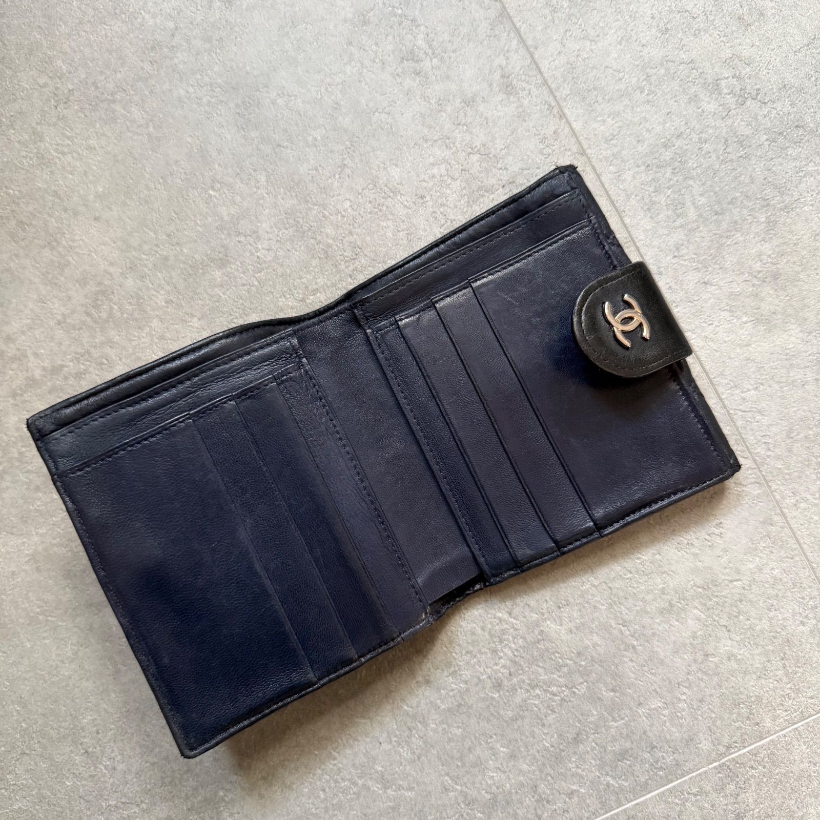 CHANEL シャネル ビコローレ Wホック 二つ折り財布 コンパクト