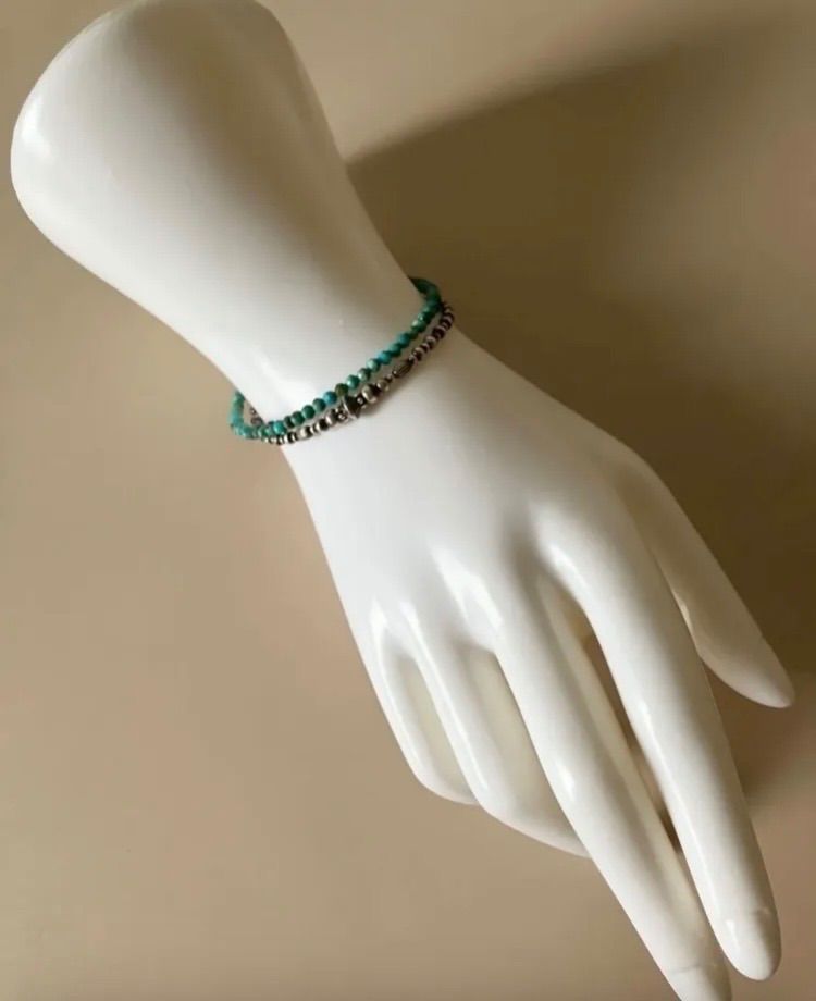 天然ターコイズの2連ブレスレット19
