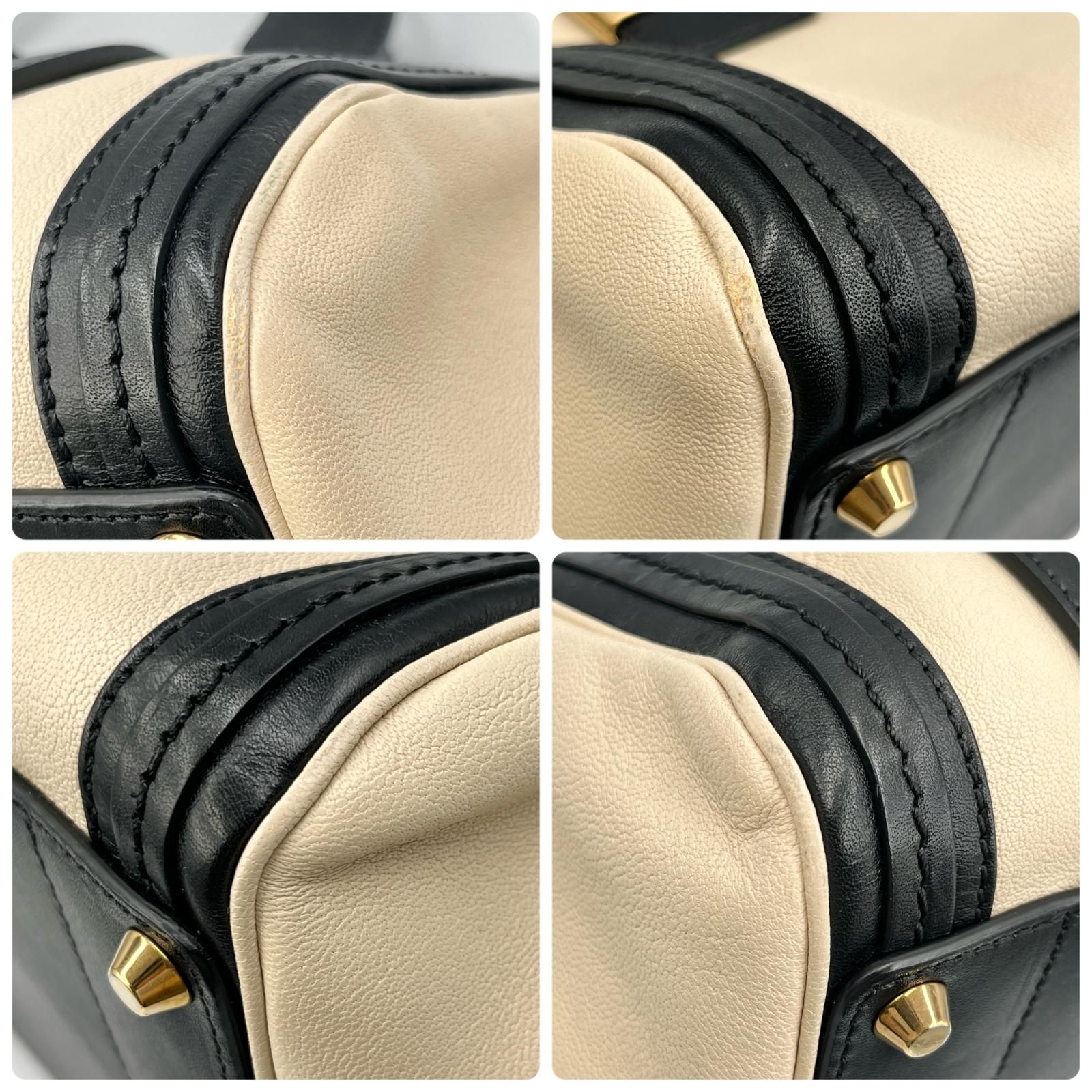 クロエ Chloe ハンドバッグ アリス 2way レザー クリーム/ブラック