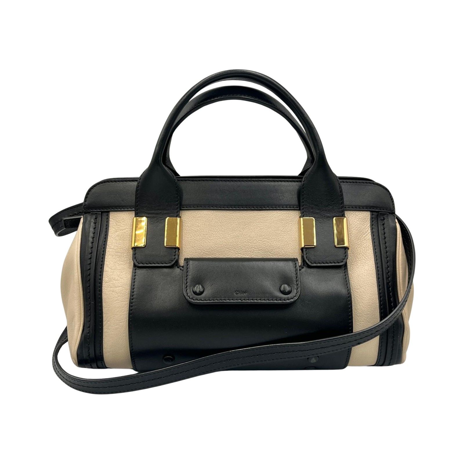 クロエ Chloe アリス レザー 2way ハンドバッグ ブラック ネイビー クロエ Chloe ハンドバッグ アリス 2way レザー クリーム/ブラック