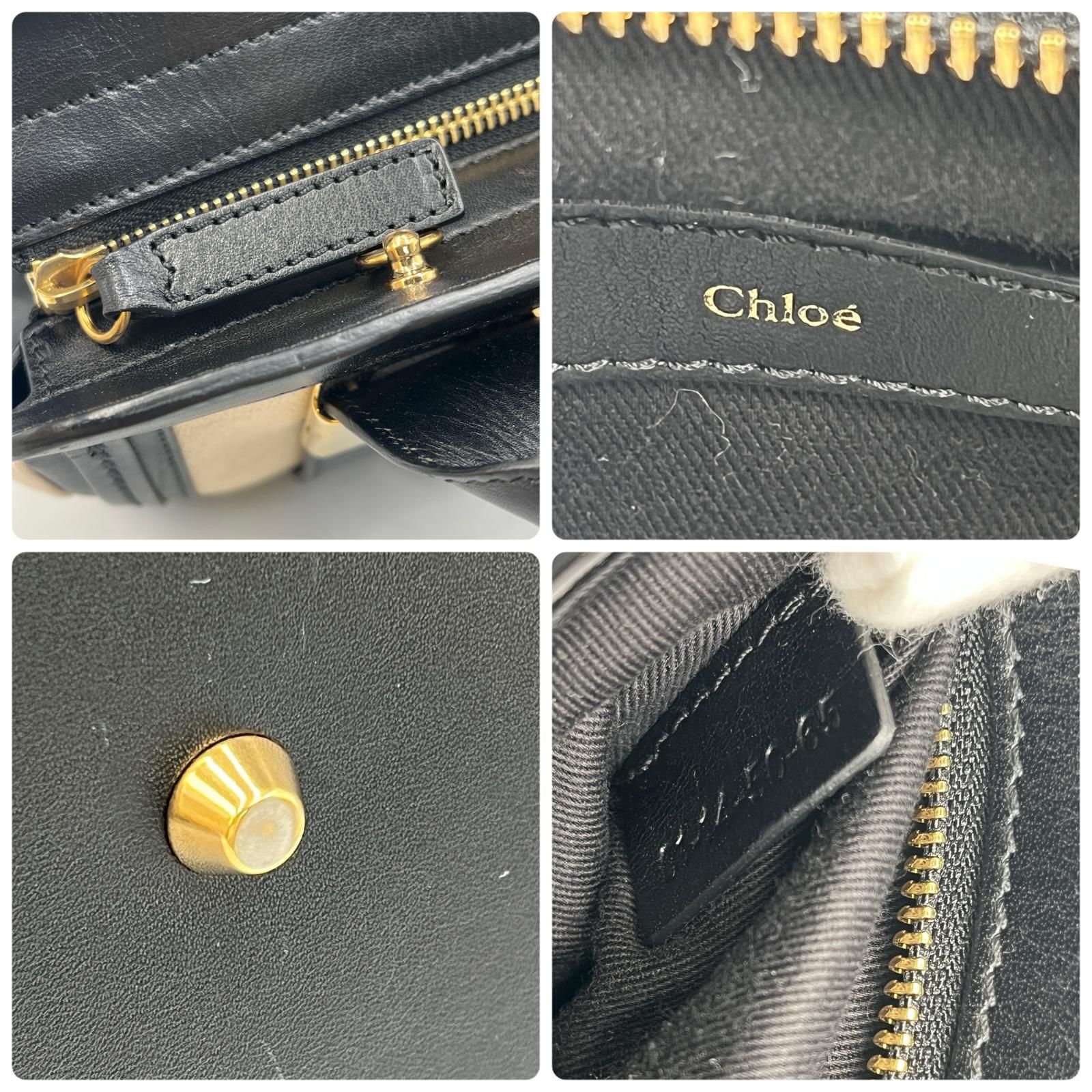 クロエ Chloe ハンドバッグ アリス 2way レザー クリーム/ブラック