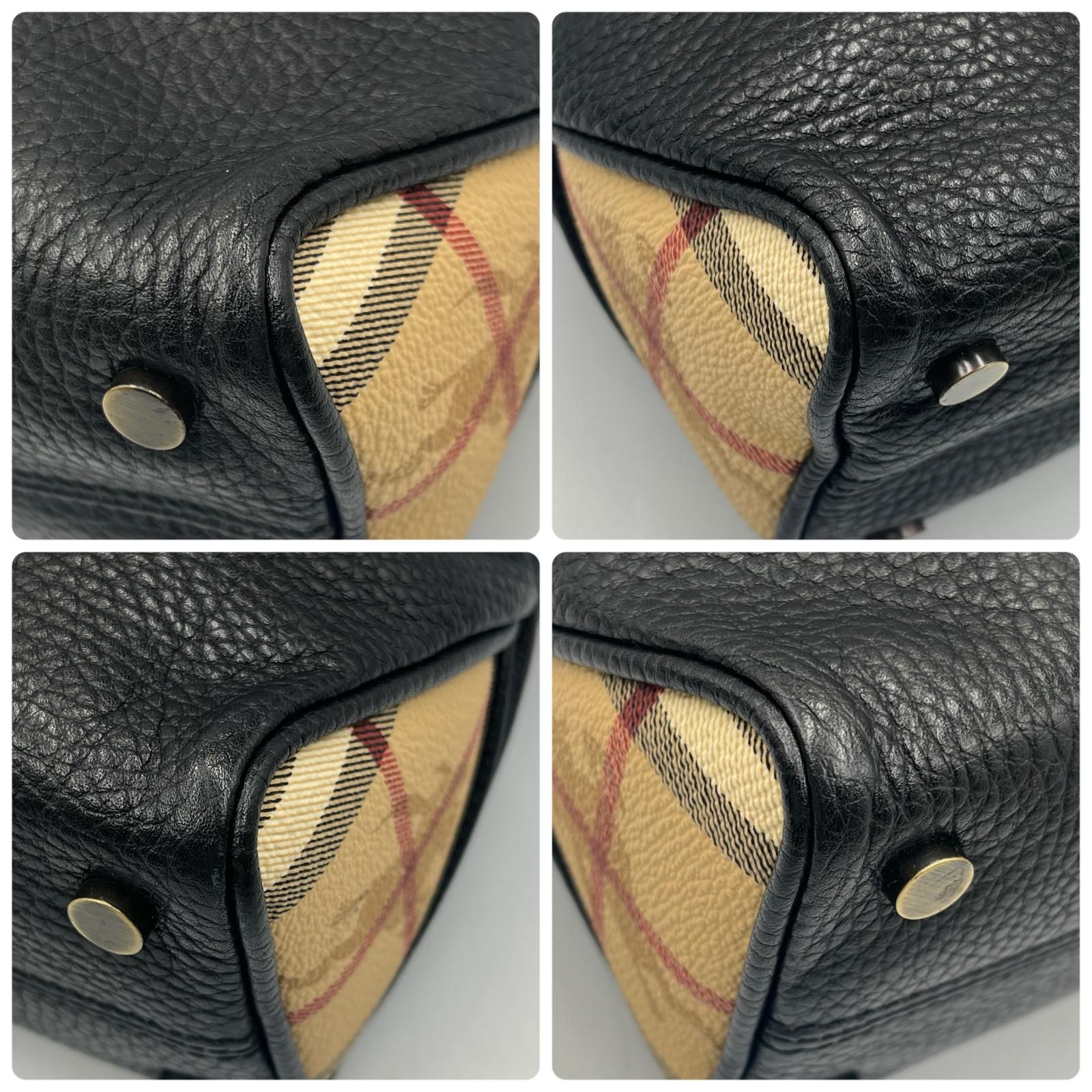 バーバリー BURBERRY ハンドバッグ トグルボタン ノバチェック レザー