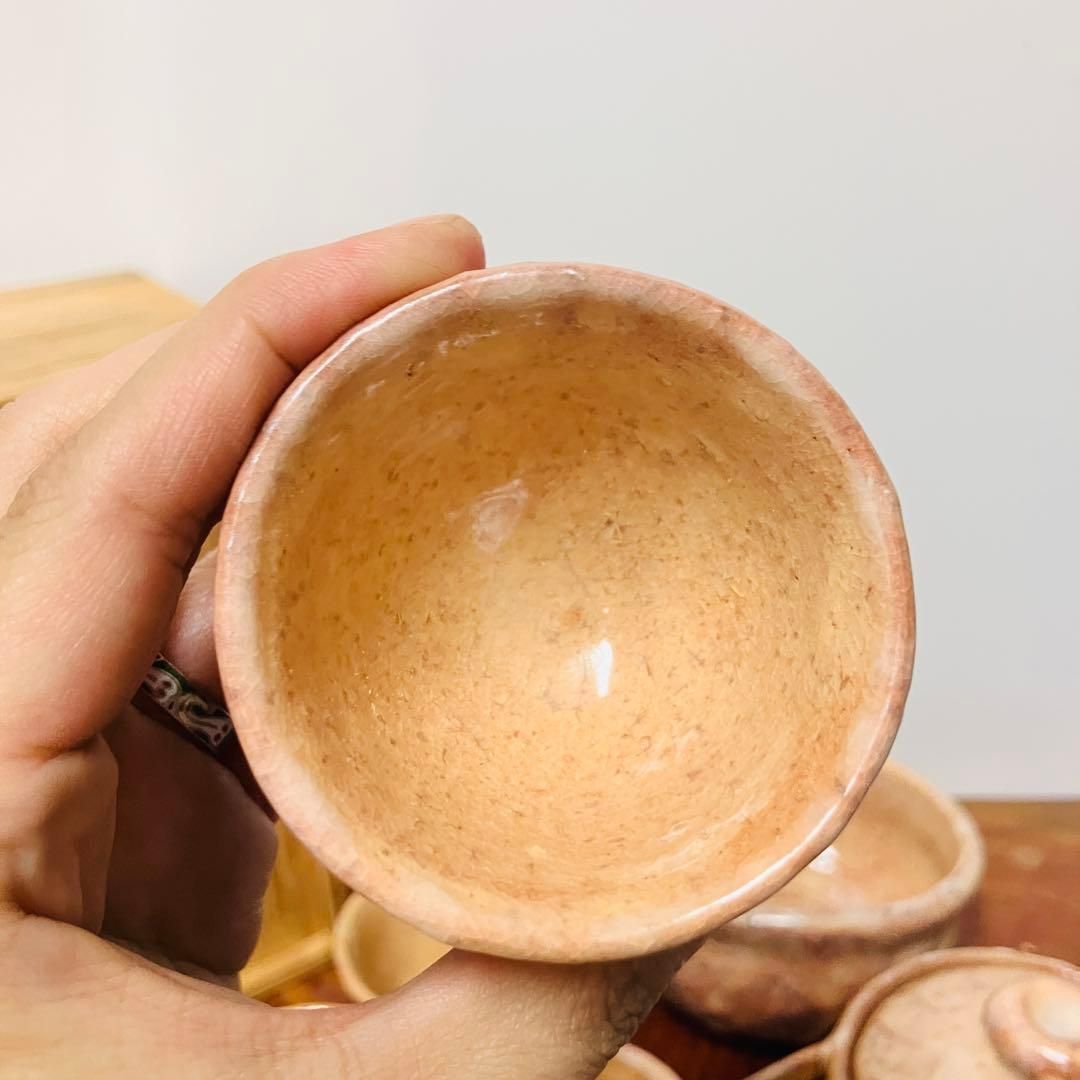 萩焼 茶器 宝瓶・湯冷し・茶碗4客 指月窯・波多野善蔵 日展作家 蚤の市