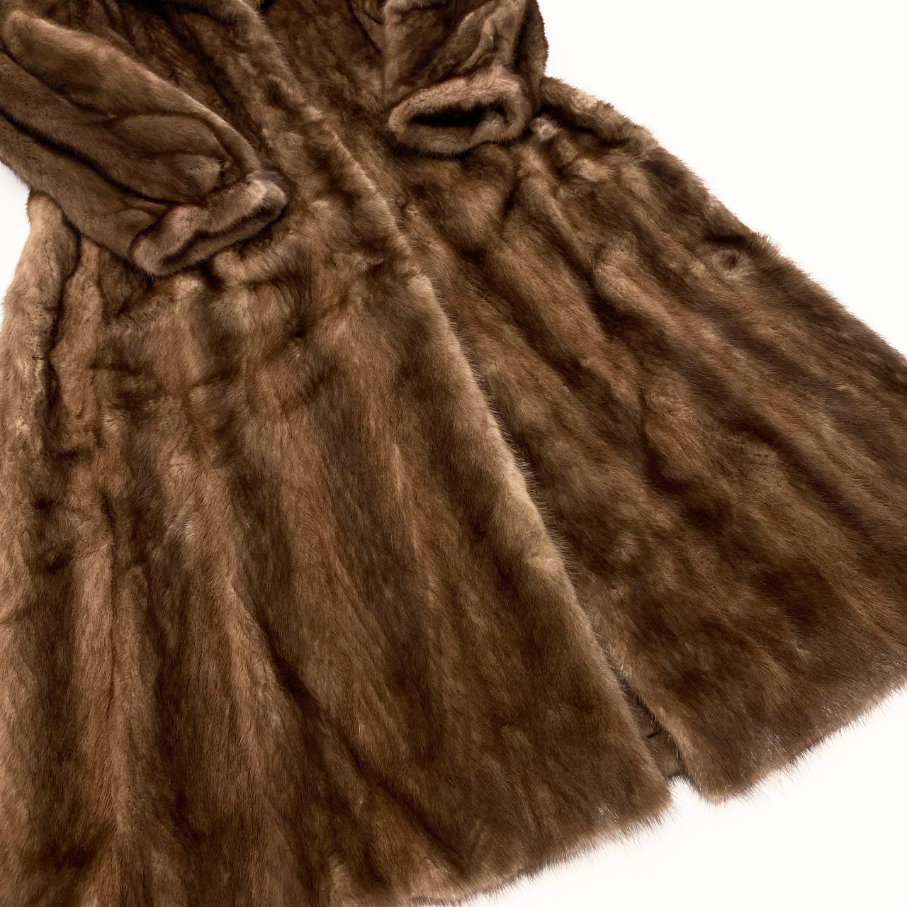 32k28 【美品】CHERMINETTE ミンクコート ロングコート サイズ11号