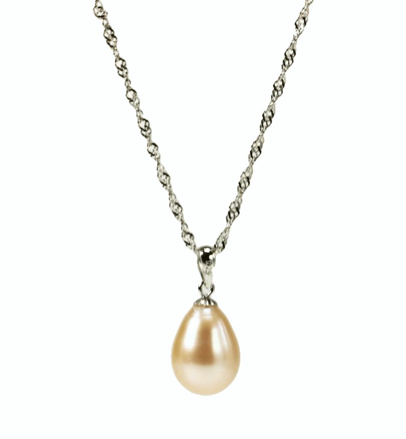 ✨天然✨️本真珠 ネックレス 45cm 9.5〜10mm 大玉 本真珠ネックレス 大粒9.5-10m ドロップ型 一粒真珠ペンダント 天然