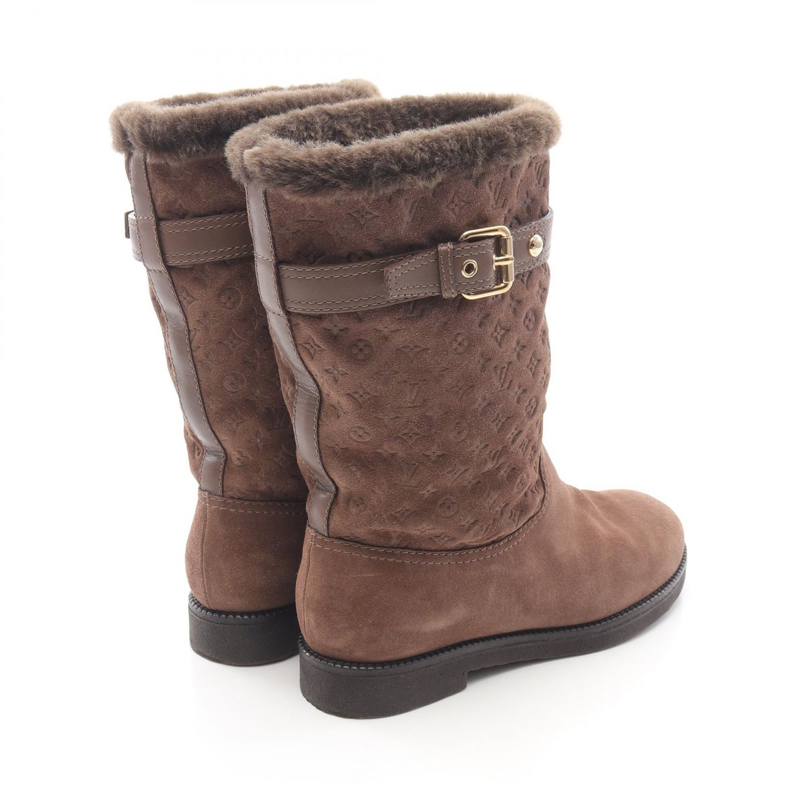 ルイ・ヴィトン LOUIS VUITTON ブーツ モノグラム ブラウン ムートン