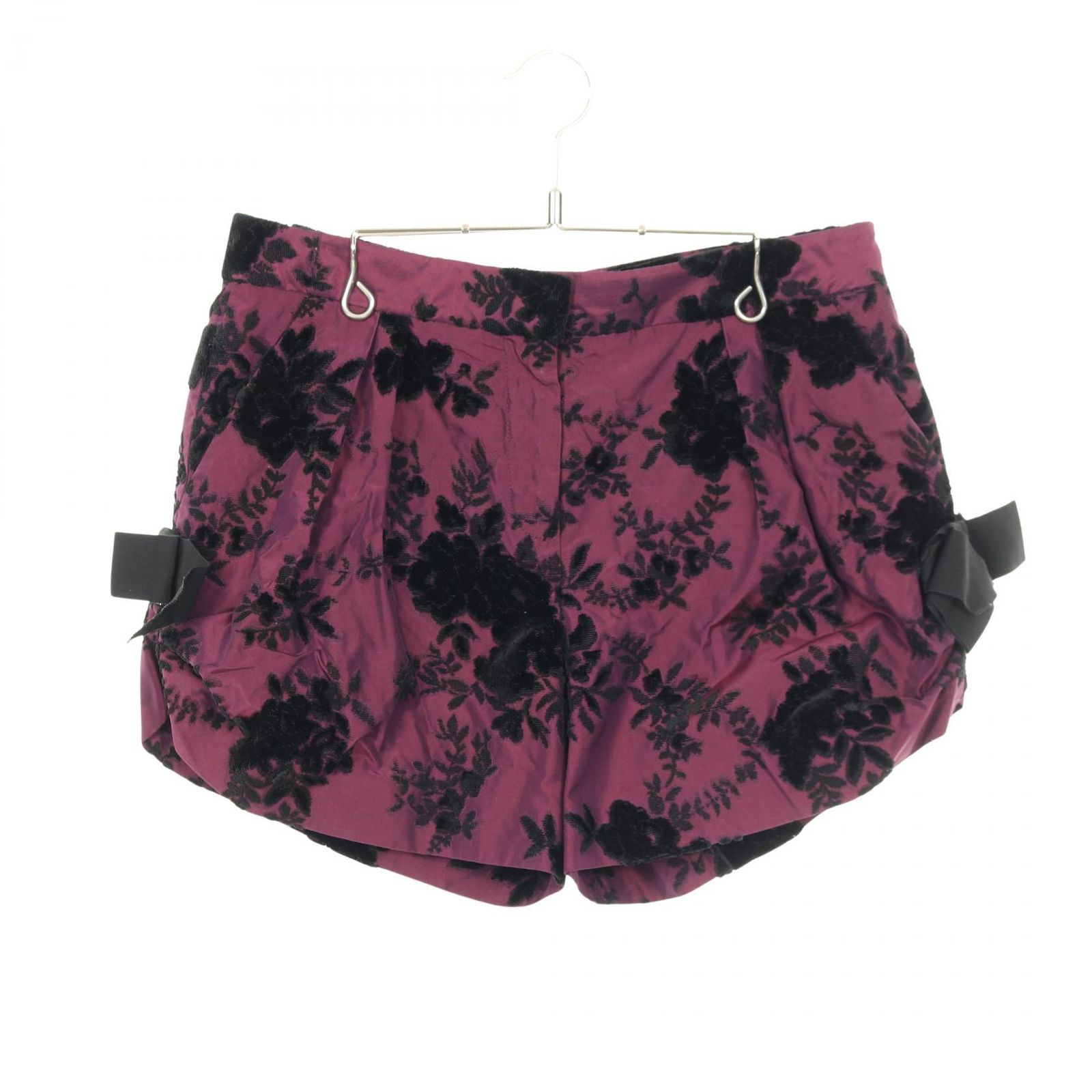 クリスチャンディオール Christian Dior パンツ ショート ワインレッド シルク レディース A