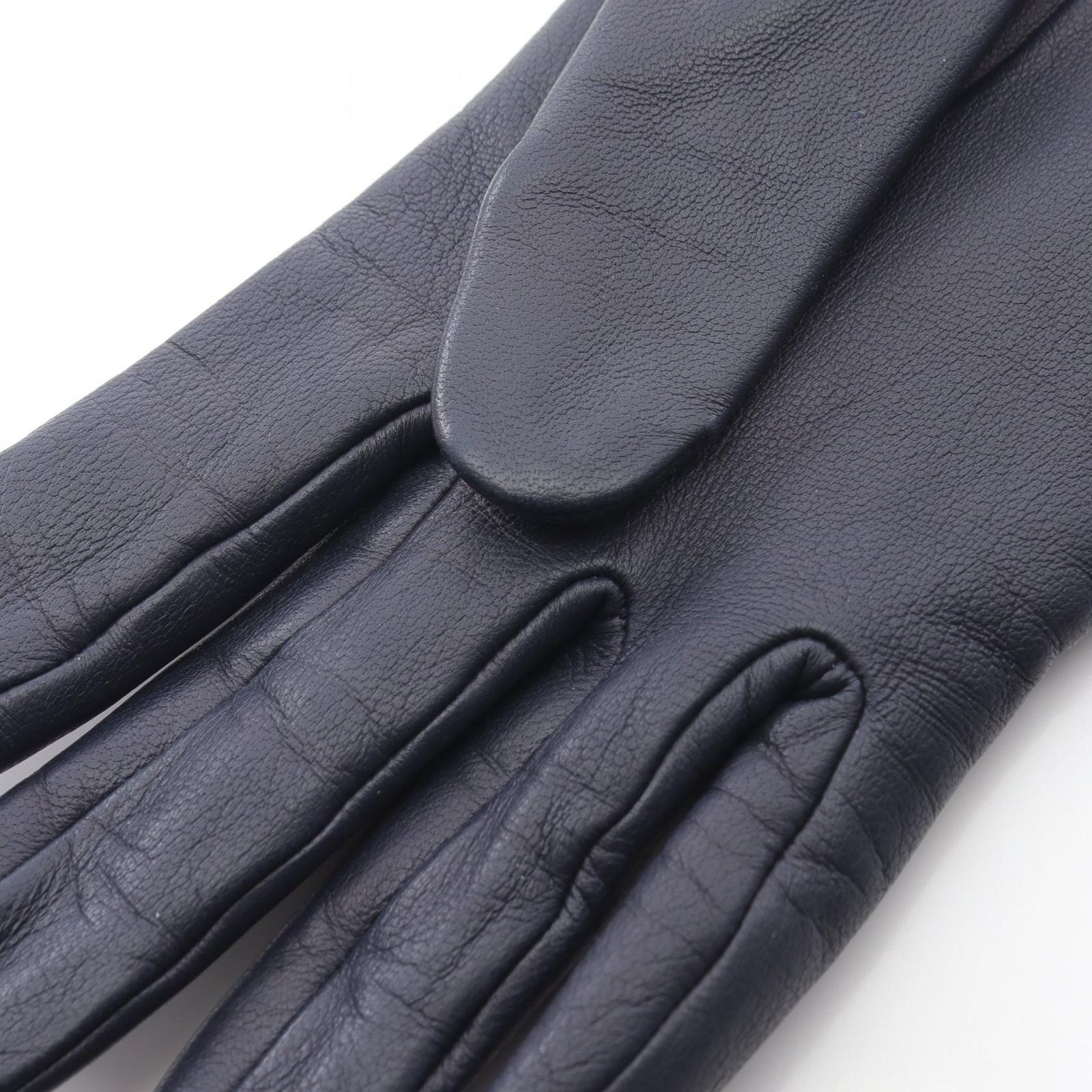 エルメス HERMES 手袋 ネイビー ラムスキン（羊革） グローブ