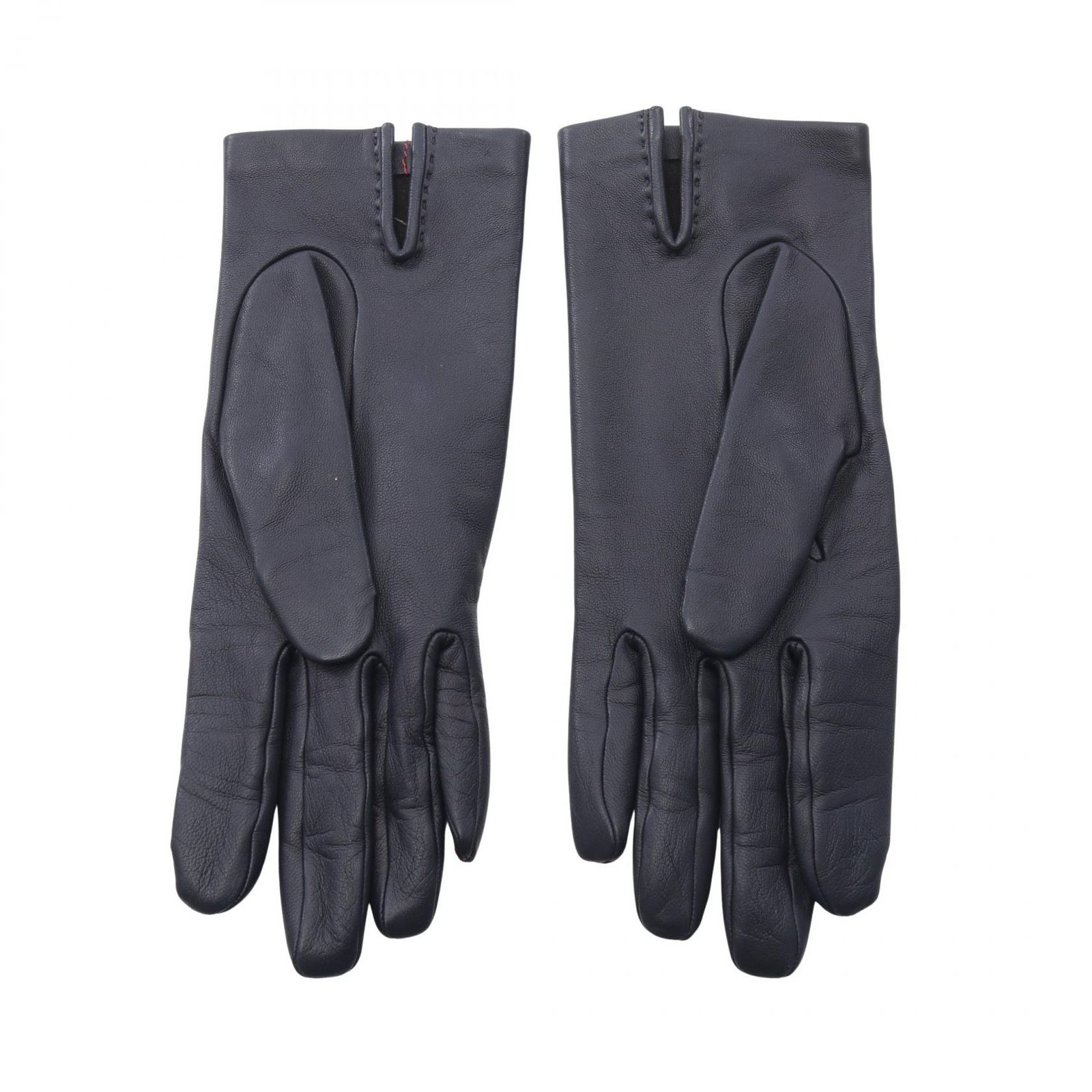 エルメス HERMES 手袋 ネイビー ラムスキン（羊革） グローブ