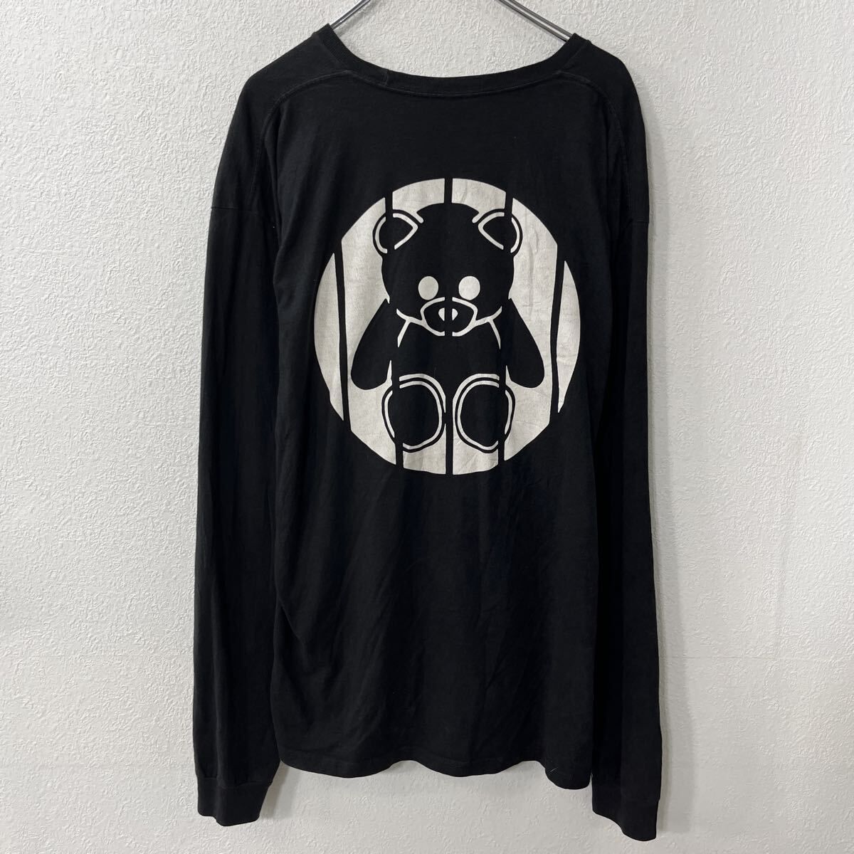 tultex 長袖 プリントTシャツ XL ブラック プルオーバー アニマル クマ