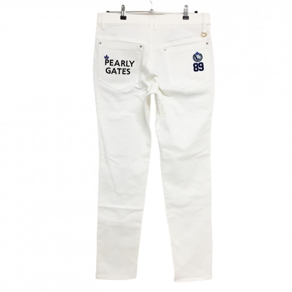 【未使用】パーリーゲイツ ウェア　メンズ　サイズ：5(L) 美品】パーリーゲイツ パンツ 白 ロゴ刺しゅう メンズ 5(L) ゴルフ