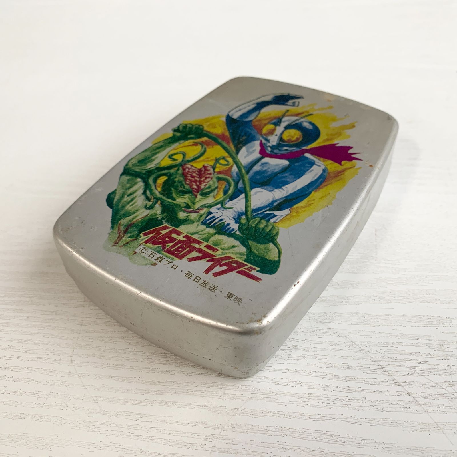 假面騎士 1號 VS 豬籠草 鋁製 便當盒 昭和復古 擺設 石森製作 東映 初代 的縮圖