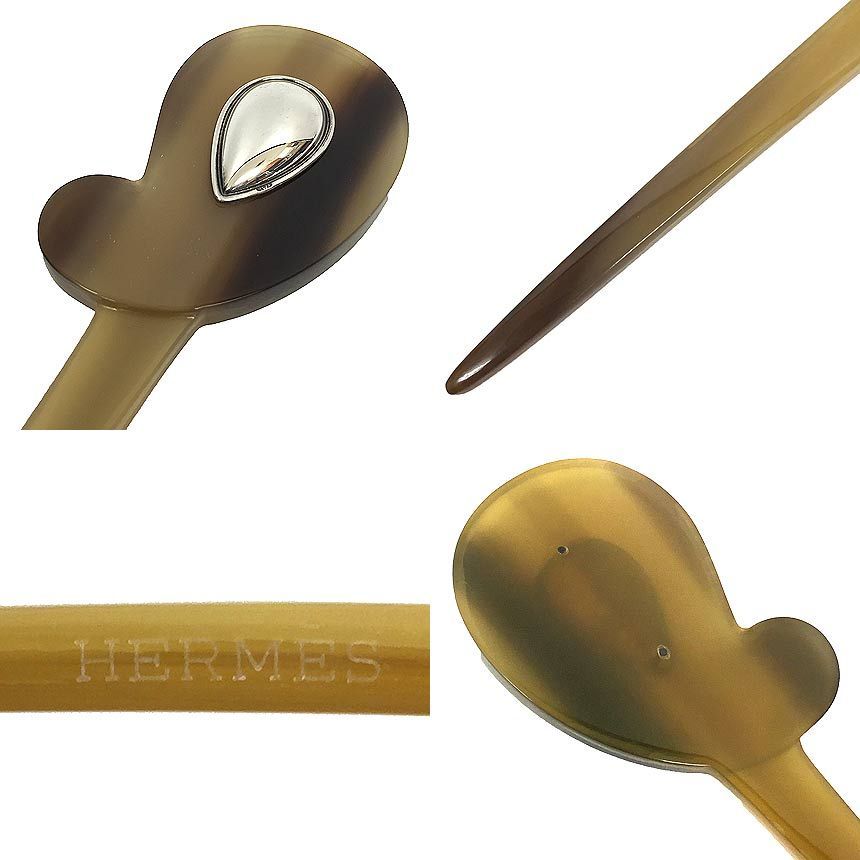 エルメス　バッファローフォーンかんざし セール エルメス かんざし バッファローホーン ヘアーピック aq6595