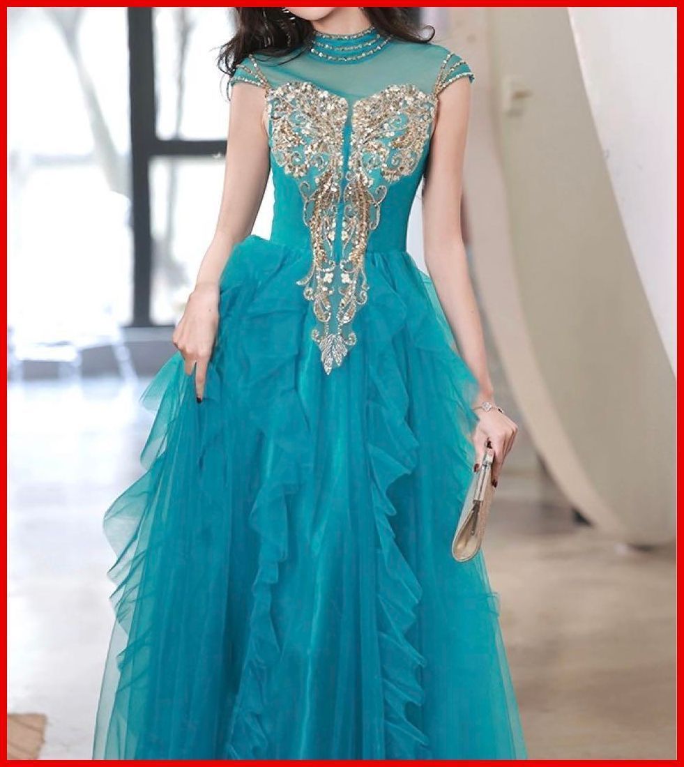 フリルイブニングドレス