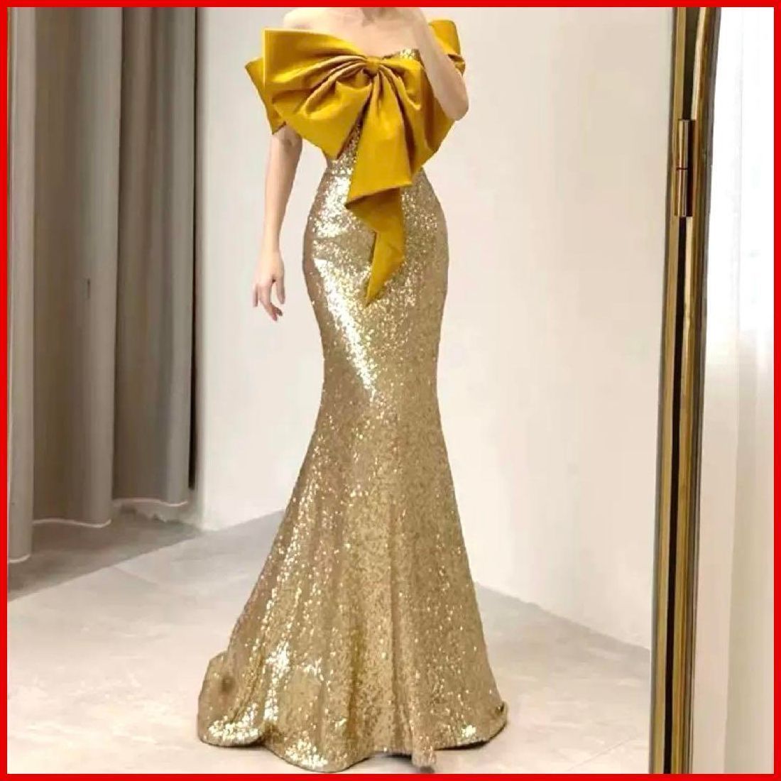25年 ♥ 大きなリボンが可愛いマーメイドイブニングドレス