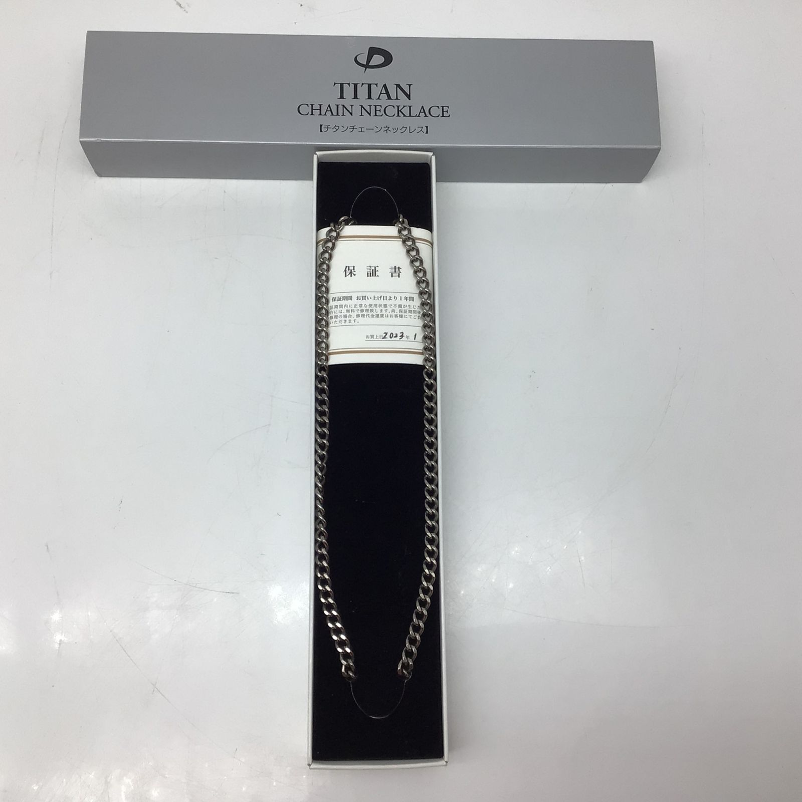 11371 ファイテン phiten チタンチェーンネックレス 50 cm 幅0.5 約15 g TC 05 保証書 き