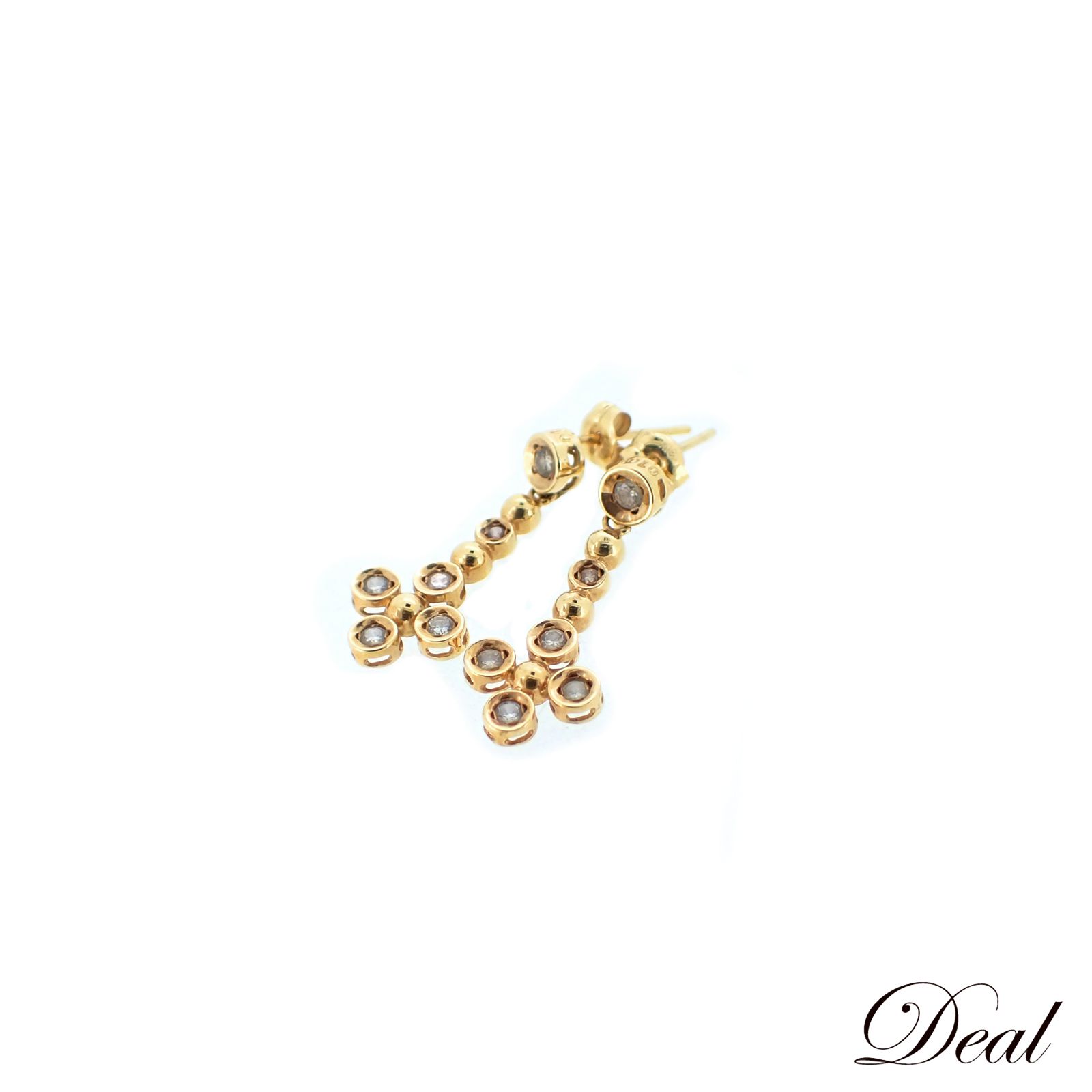 K 18 YG ダイヤ スウィング デザイン 0.2 ct 1.7 g レディース ピアス