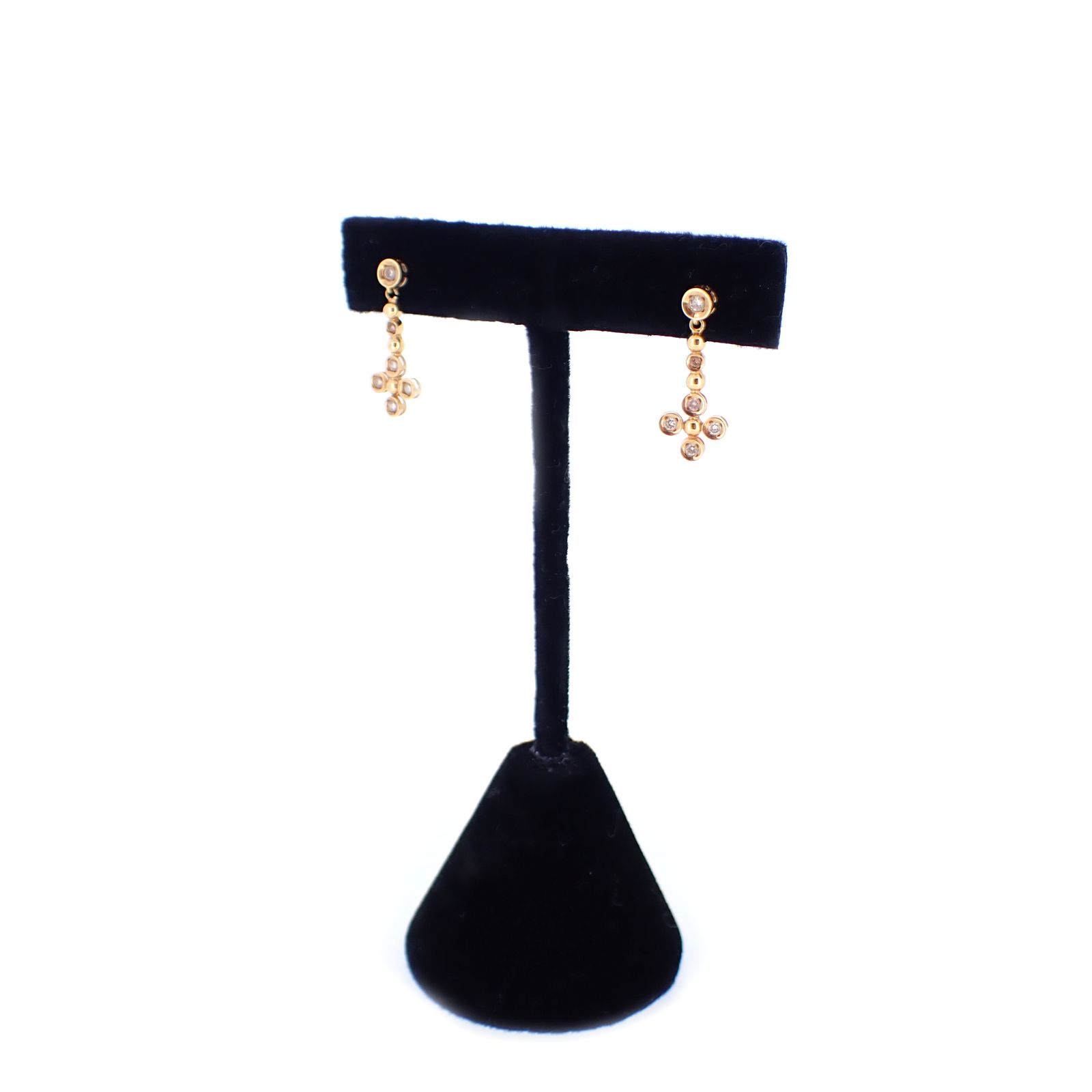 K 18 YG ダイヤ スウィング デザイン 0.2 ct 1.7 g レディース ピアス