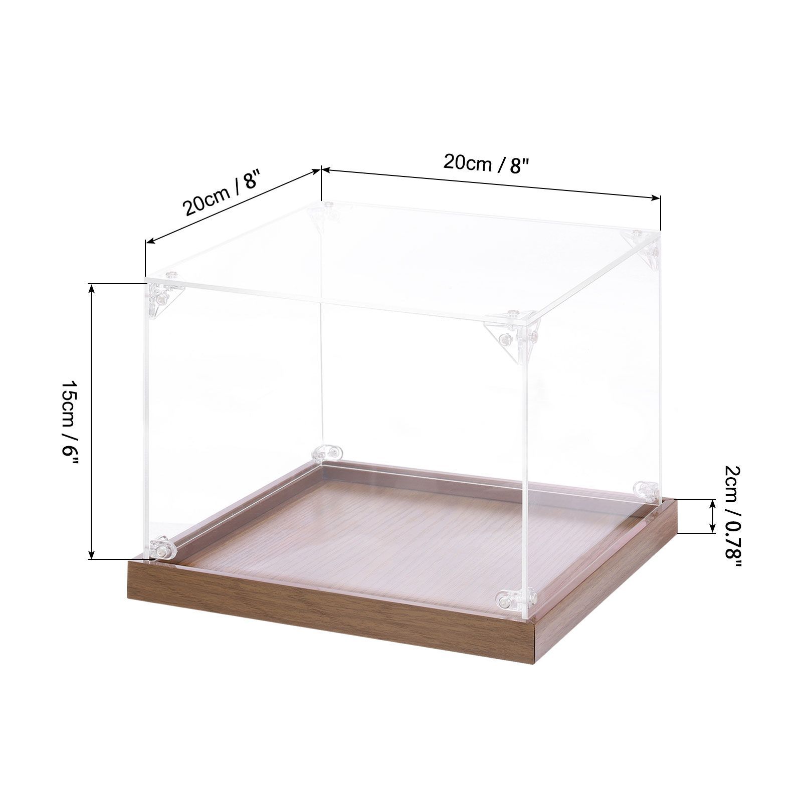 uxcell アクリルディスプレイケース 8インチx8インチx6インチ クリア