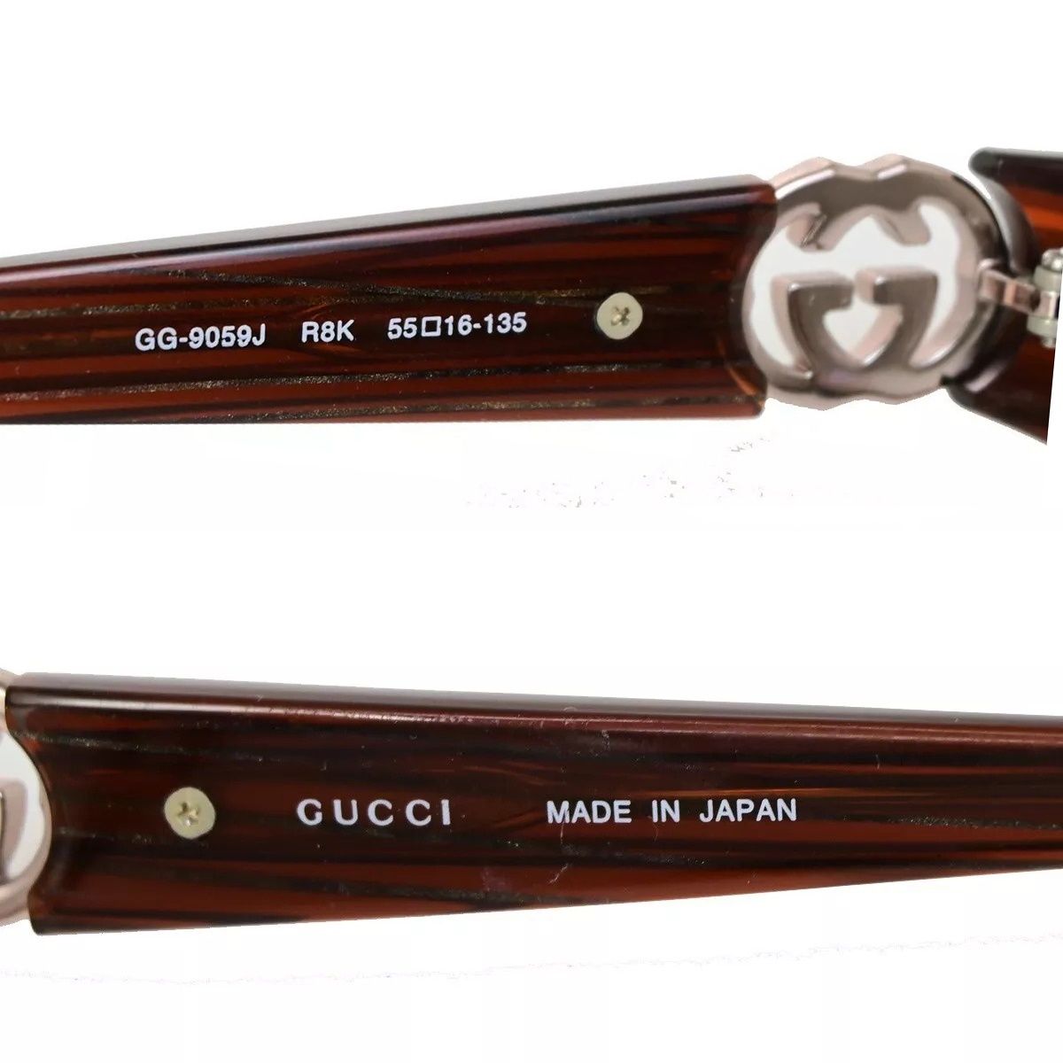 GUCCI グッチ メガネ 伊達メガネ GG ロゴ ブラウン シルバー 09 BS 087