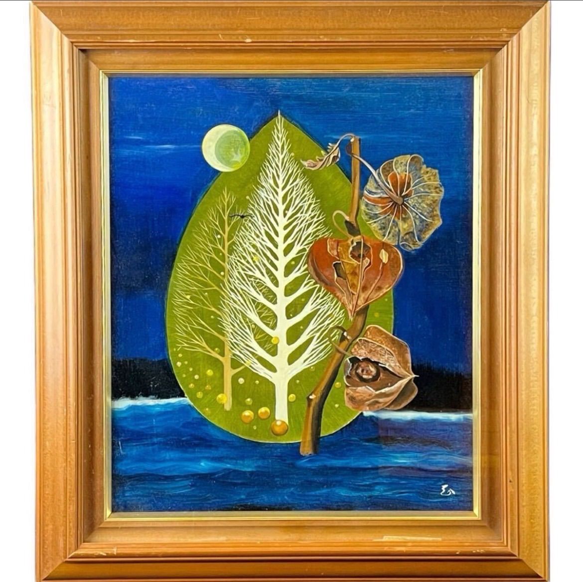 油絵　絵画　作者サイン入り 伊藤正 「飛騨の里」油彩 8号 直筆サイン入り 岐阜県出身 洋画家 厚生