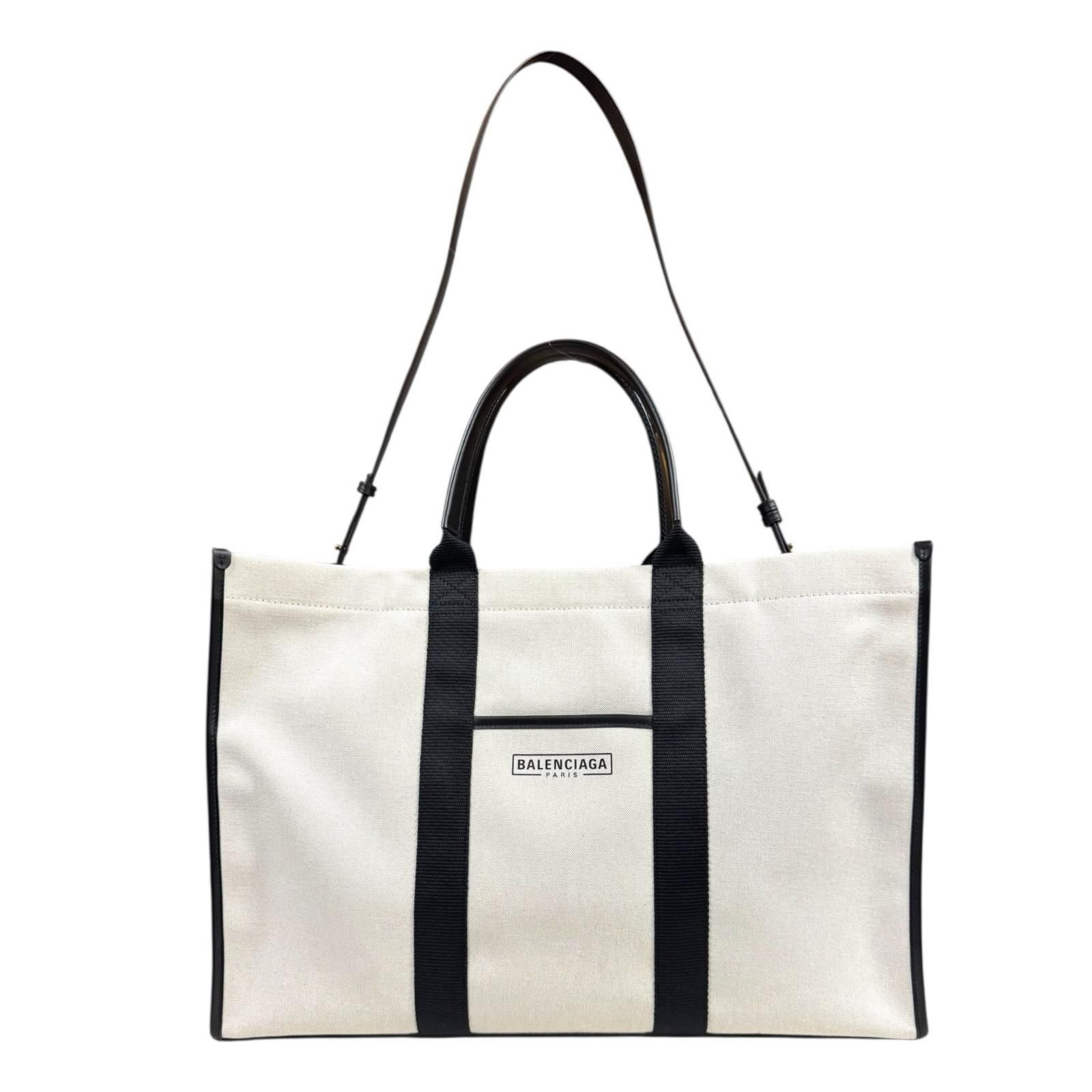 バレンシアガ ハードウェア ラージ トート ショルダーバッグ キャンバス 671403 ホワイト ユニセックス BALENCIAGA  中古 バレンシアガ ハードウェア ラージ トート ショルダーバッグ